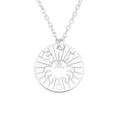 Cancer Zodiac Sign - 925 Sterling Silver Silver Necklaces SD43937