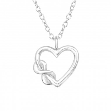 Infinity Heart - 925 Sterling Silver Silver Necklaces SD44056