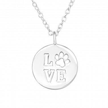 Paw Print Love - 925 Sterling Silver Silver Necklaces SD44060