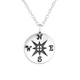 Compass - 925 Sterling Silver Silver Necklaces SD44061