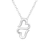 Twin Hearts - 925 Sterling Silver Silver Necklaces SD44089