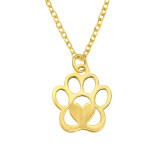 Paw Print - 925 Sterling Silver Silver Necklaces SD44135
