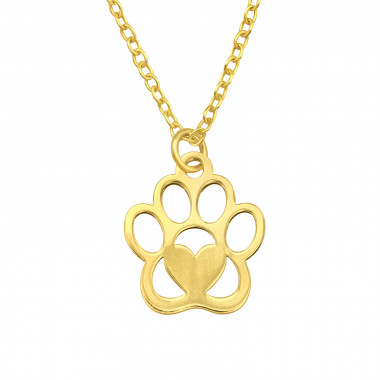 Paw Print - 925 Sterling Silver Silver Necklaces SD44135
