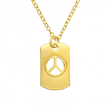 Peace Symbol - 925 Sterling Silver Silver Necklaces SD44257