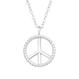 Peace - 925 Sterling Silver Silver Necklaces SD44535