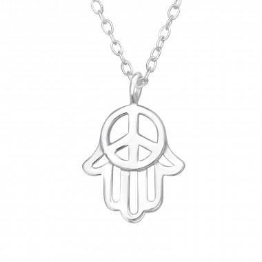 Hamsa Peace - 925 Sterling Silver Silver Necklaces SD44538