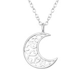 Crescent Moon - 925 Sterling Silver Silver Necklaces SD44539