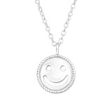 Smile Face - 925 Sterling Silver Silver Necklaces SD44543