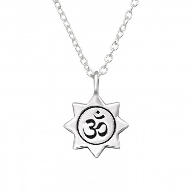 Om Symbol - 925 Sterling Silver Silver Necklaces SD44681