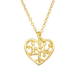 Laser Cut Heart - 925 Sterling Silver Silver Necklaces SD44689