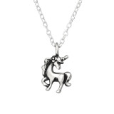 Unicorn - 925 Sterling Silver Silver Necklaces SD44691