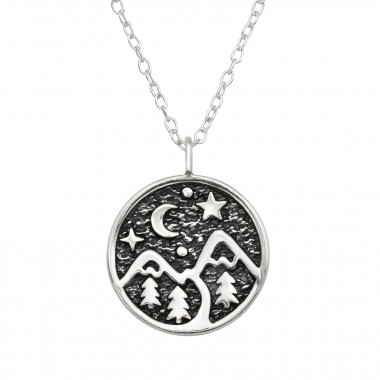 Mountain - 925 Sterling Silver Silver Necklaces SD44694