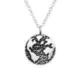 World - 925 Sterling Silver Silver Necklaces SD44869