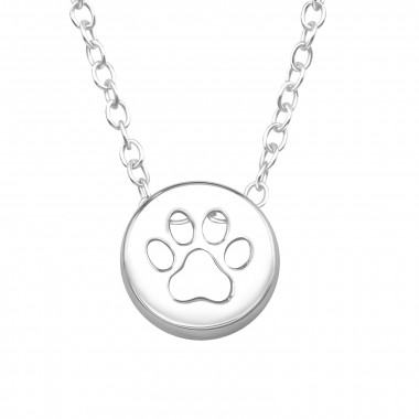 Paw Print - 925 Sterling Silver Silver Necklaces SD44871