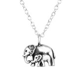 Elephant - 925 Sterling Silver Silver Necklaces SD44951