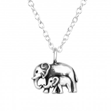 Elephant - 925 Sterling Silver Silver Necklaces SD44951