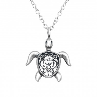 Turtle - 925 Sterling Silver Silver Necklaces SD45106