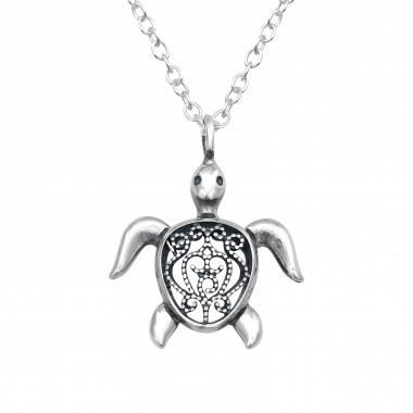 Turtle - 925 Sterling Silver Silver Necklaces SD45106