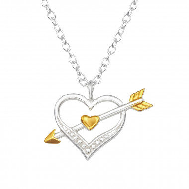 Heart And Arrow - 925 Sterling Silver Silver Necklaces SD45192