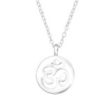 Om Symbol - 925 Sterling Silver Silver Necklaces SD45245