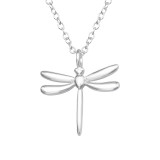 Dragonfly - 925 Sterling Silver Silver Necklaces SD45315
