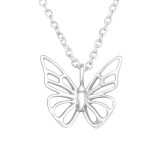 Butterfly - 925 Sterling Silver Silver Necklaces SD45318