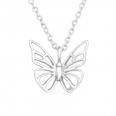 Butterfly - 925 Sterling Silver Silver Necklaces SD45318