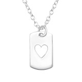 Laser Cut Heart - 925 Sterling Silver Silver Necklaces SD45601