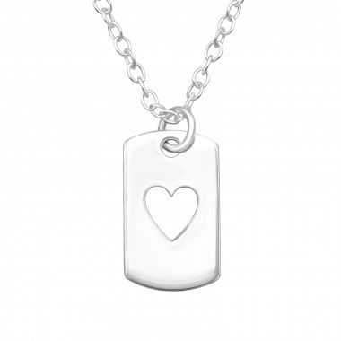 Laser Cut Heart - 925 Sterling Silver Silver Necklaces SD45601