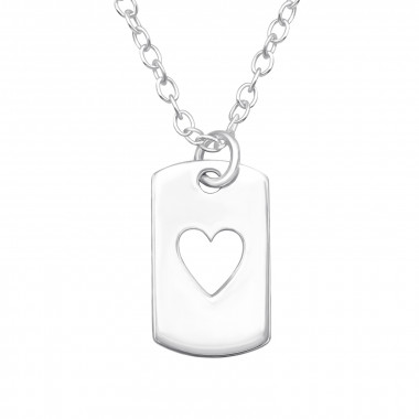 Laser Cut Heart - 925 Sterling Silver Silver Necklaces SD45601