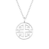 Geometric - 925 Sterling Silver Silver Necklaces SD45997