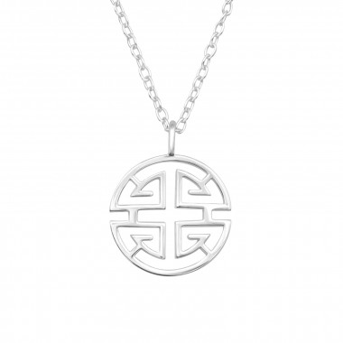 Geometric - 925 Sterling Silver Silver Necklaces SD45997