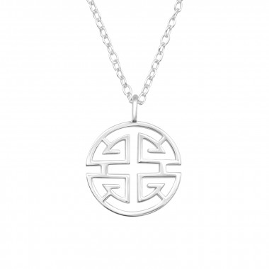 Geometric - 925 Sterling Silver Silver Necklaces SD45997