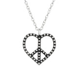 Peace And Heart - 925 Sterling Silver Silver Necklaces SD45999