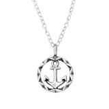Anchor - 925 Sterling Silver Silver Necklaces SD46278