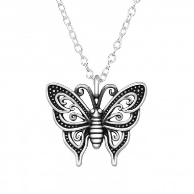 Butterfly - 925 Sterling Silver Silver Necklaces SD46489