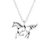 Horse - 925 Sterling Silver Silver Necklaces SD46490