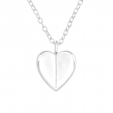 Folded Heart - 925 Sterling Silver Silver Necklaces SD46694