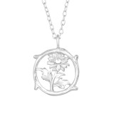 Flower - 925 Sterling Silver Silver Necklaces SD46709