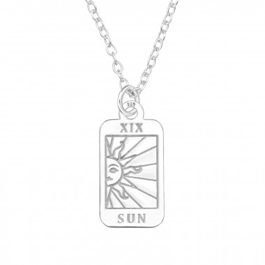 The Sun Tarot Card - 925 Sterling Silver Silver Necklaces SD46714
