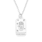 Fortune Card - 925 Sterling Silver Silver Necklaces SD46715