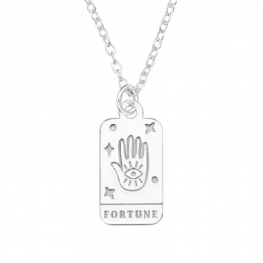 Fortune Card - 925 Sterling Silver Silver Necklaces SD46715