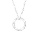 Twisted Circle - 925 Sterling Silver Silver Necklaces SD46719