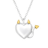 Devil Heart - 925 Sterling Silver Silver Necklaces SD46997