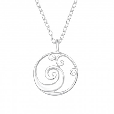 Waves - 925 Sterling Silver Silver Necklaces SD47005