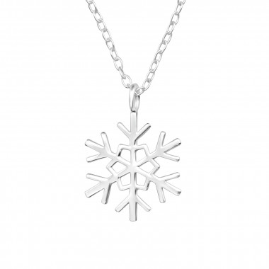 Snowflake - 925 Sterling Silver Silver Necklaces SD47014