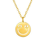 Peace Eyed Emoji - 925 Sterling Silver Silver Necklaces SD47019