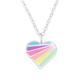 Patterned Heart - 925 Sterling Silver Silver Necklaces SD47263
