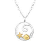 Shell & Starfish - 925 Sterling Silver Silver Necklaces SD47290
