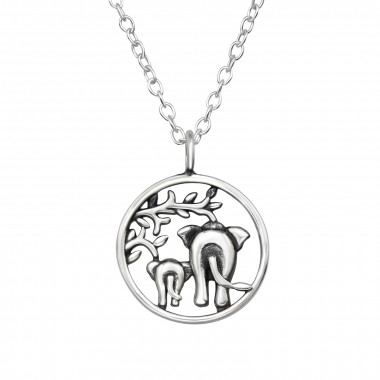 Elephant - 925 Sterling Silver Silver Necklaces SD47631